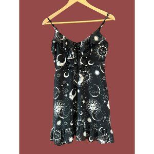 Killstar Black Crescent Moon Celestial Gothic Punk Dress Small Whimsigoth